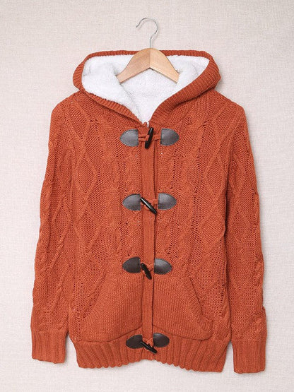 Women's Fleece Hooded Sweater Jacket with Long Sleeve Warmth