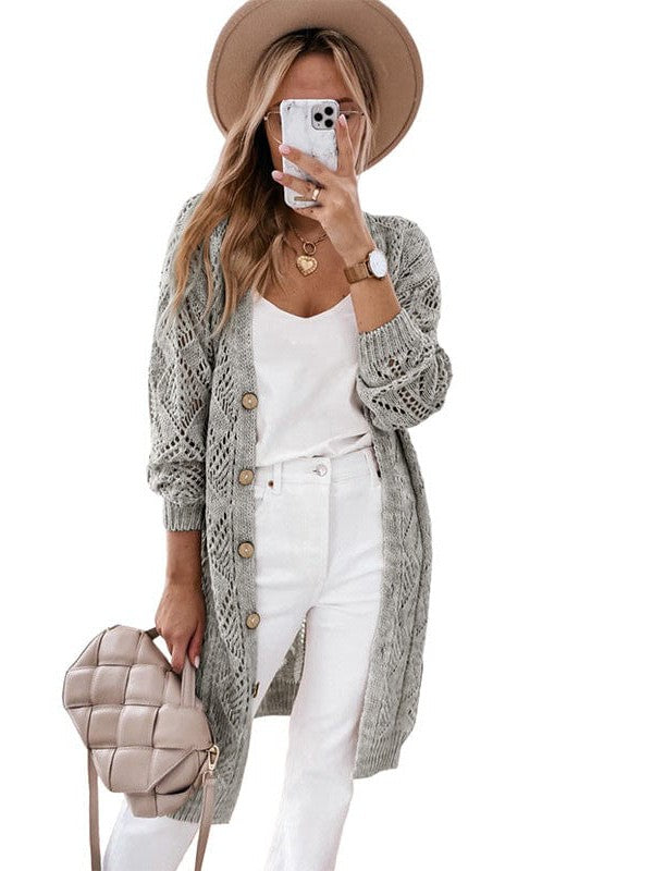 Women's Knitted Cotton Cardigan in Casual Style