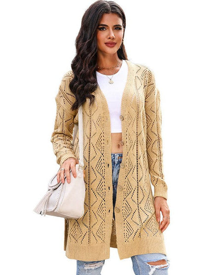 Women's Knitted Cotton Cardigan in Casual Style