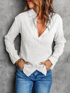 Women's Long Sleeve Jacquard Knit Top in Loose Lapel Style