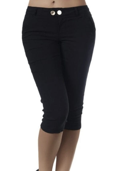 Women's Luxe Faux Linen Capri Pants in 5 Colors, Sizes S-XXL