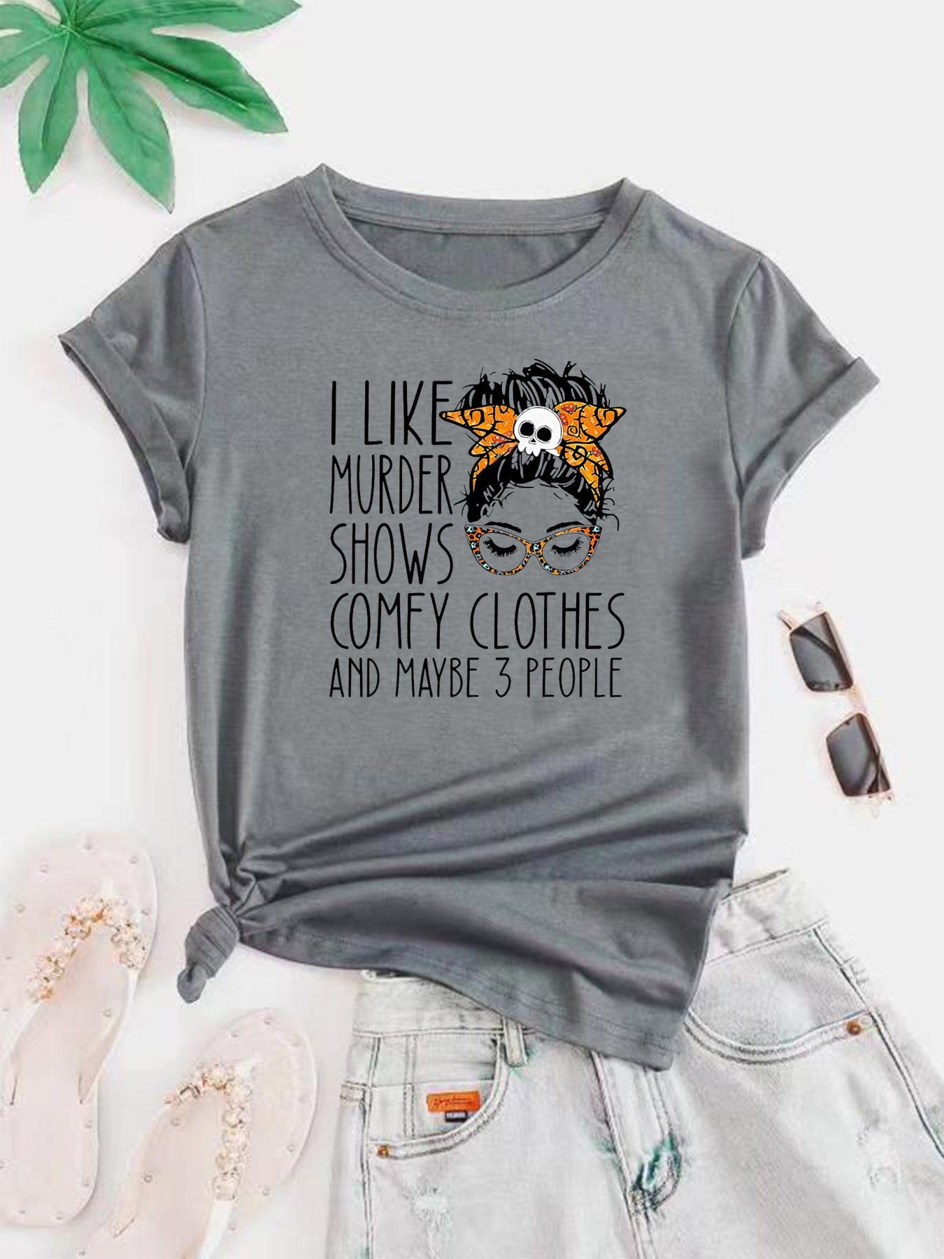 Women's Plus Size Casual Cartoon Print Short Sleeve T-shirt