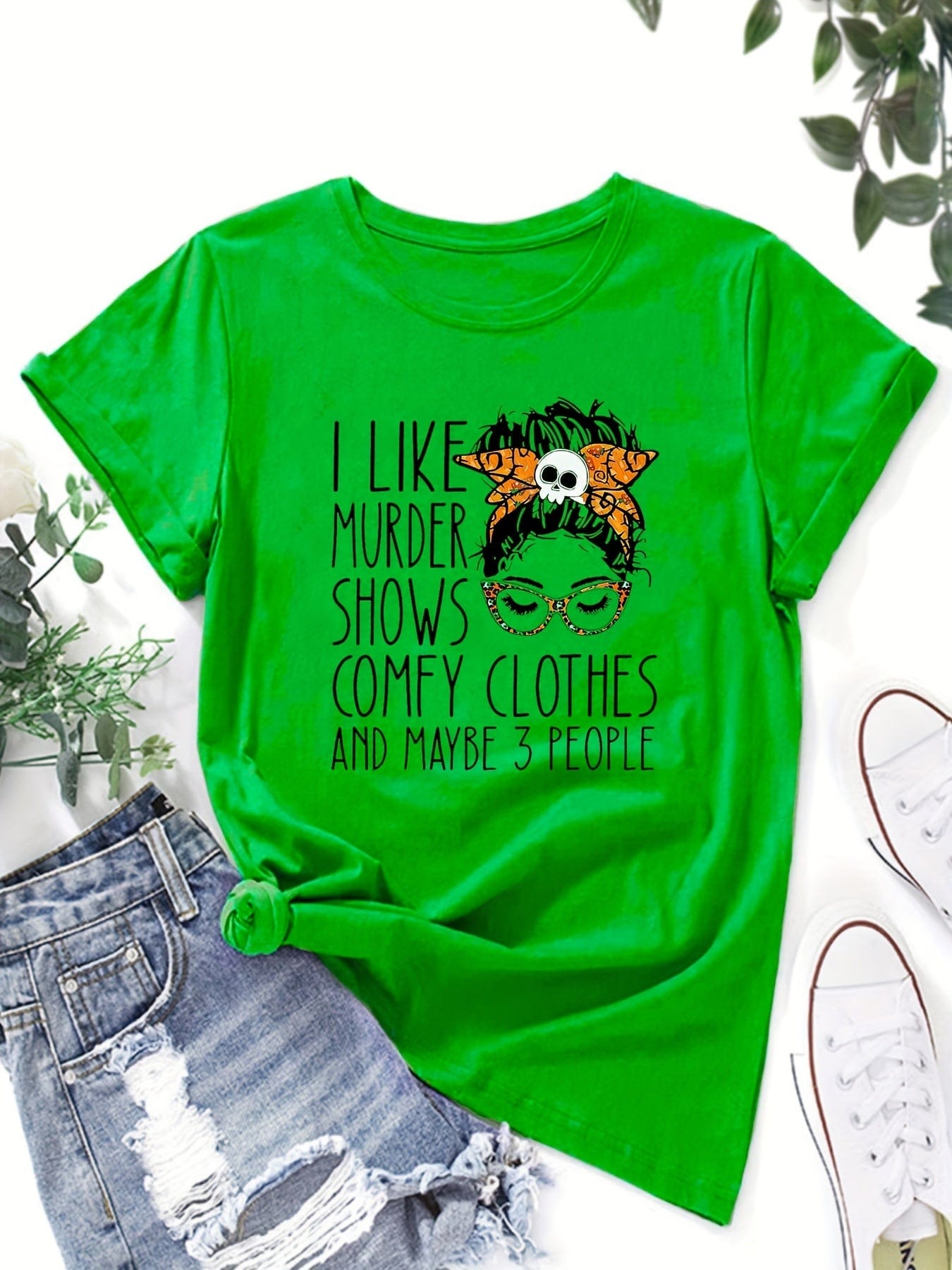 Women's Plus Size Casual Cartoon Print Short Sleeve T-shirt