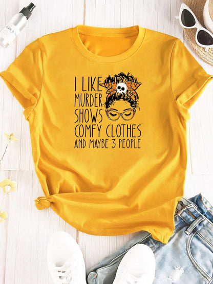 Women's Plus Size Casual Cartoon Print Short Sleeve T-shirt