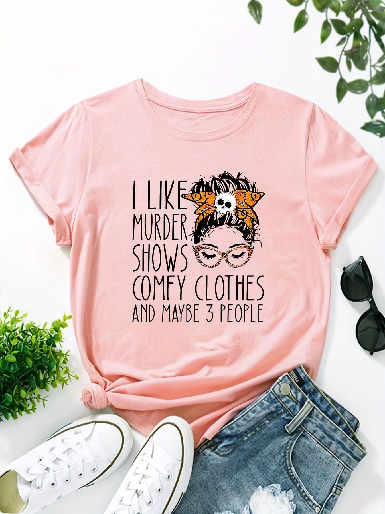 Women's Plus Size Casual Cartoon Print Short Sleeve T-shirt