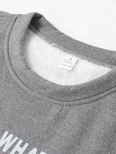 Women's Plus Size Sherpa Fleece Lined Graphic Sweatshirt for Fall & Winter