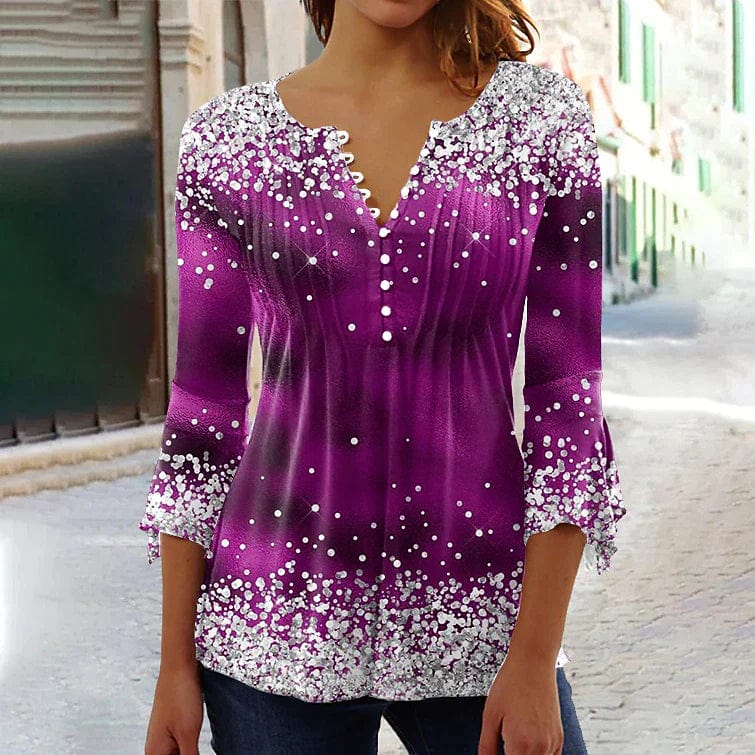 Women's Plus Size Skull Print Long Sleeve Shirt