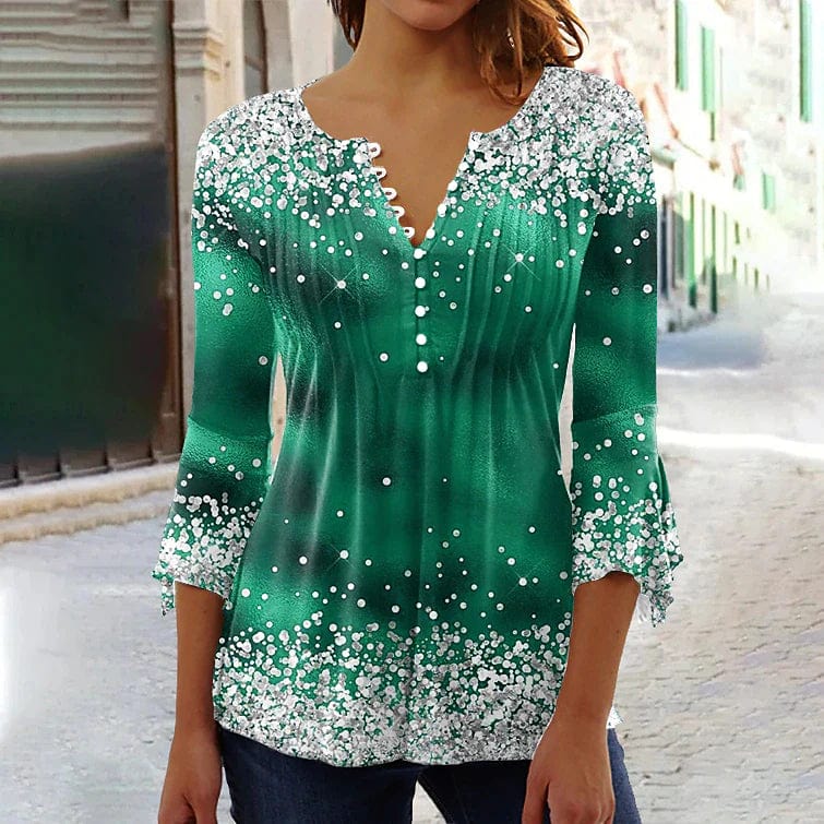 Women's Plus Size Skull Print Long Sleeve Shirt