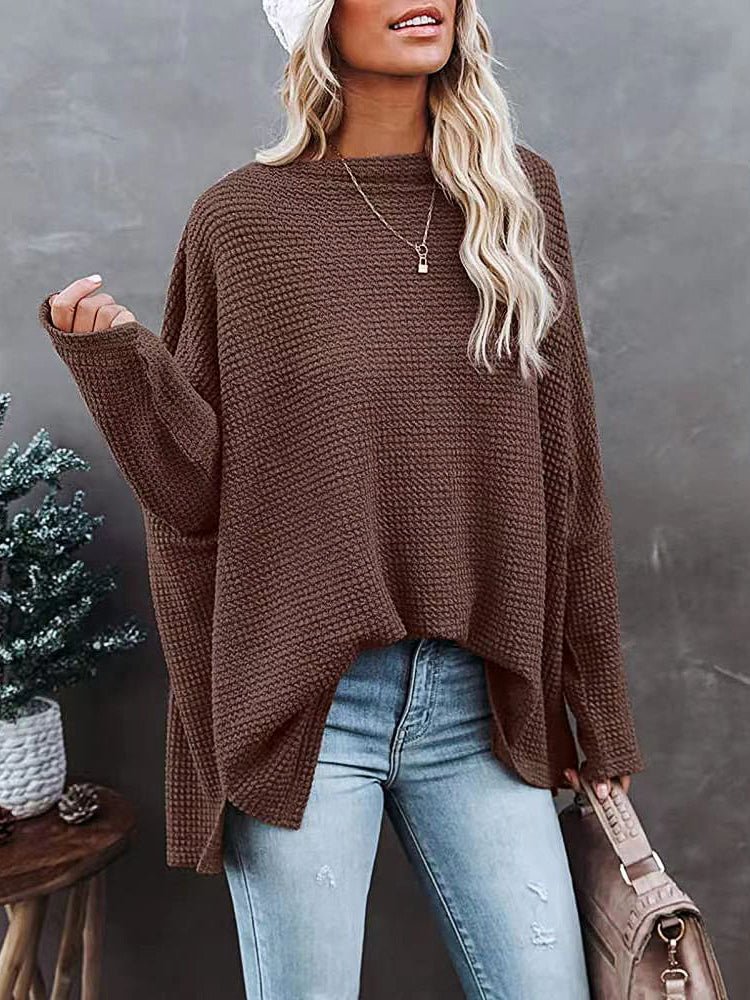 Sweaters - Casual Off Shoulder Knitting Pullover Long Sleeve Sweater - MsDressly