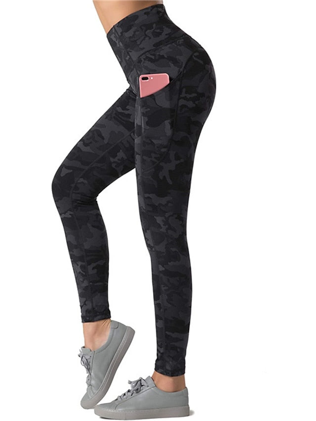 Sculpt & Shape Women's Camo Yoga Leggings with Side Pockets