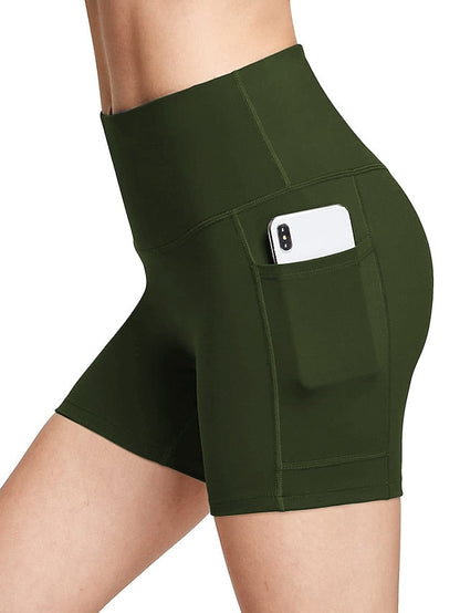 Yoga Shorts for Women with Tummy Control and Side Pockets