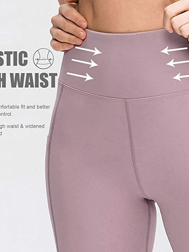 Women's 5" Gym Shorts Yoga Biker Shorts with Side Pockets Tummy Control High Waist Yoga Fitness Gym Workout Compression Shorts - LuckyFash™