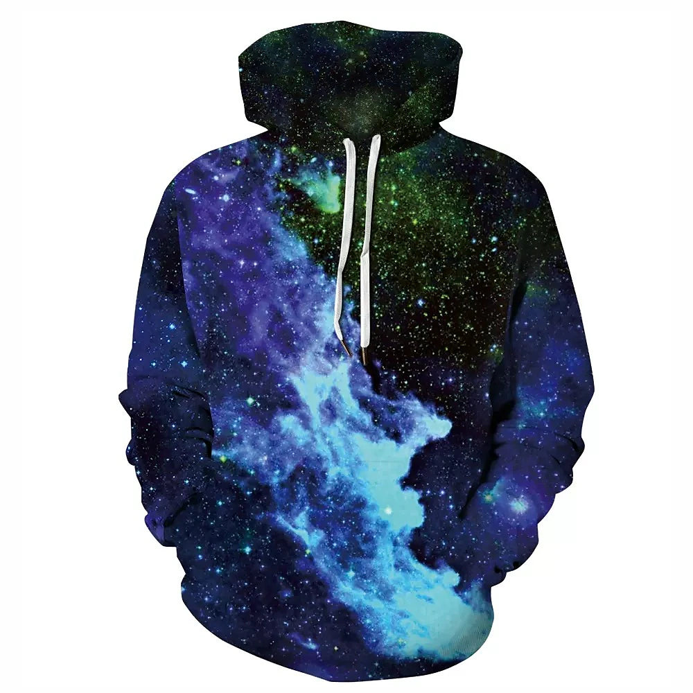 men's unisex hoodies sweatshirt pullovers casual 3d print graphic purple blue galaxy starry sky long sleeve