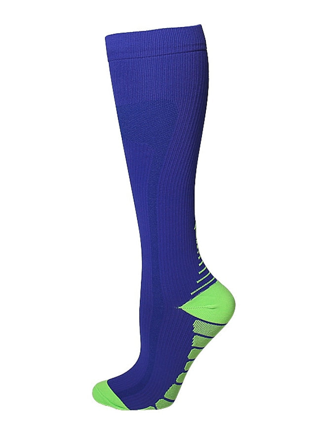 Men's Women's Compression Socks Outdoor Sports Hiking Socks Football Soccer Socks for Men Women Breathable Soft Lightweight Socks for Fishing Climbing Beach Black Grey Fluorescent Yellow Green - LuckyFash™