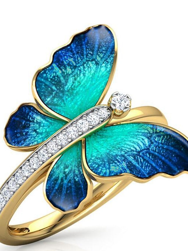 Butterfly Classic Alloy Ring for Women's Holiday Date