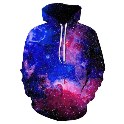 men's unisex hoodies sweatshirt pullovers casual 3d print graphic purple blue galaxy starry sky long sleeve