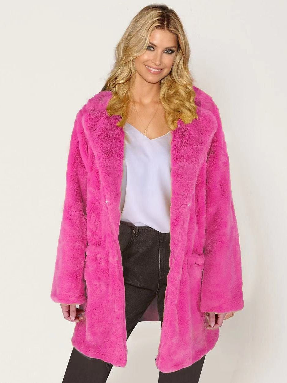 Faux Fur Christmas Coat for Women - Multiple Colors & Sizes / Warm