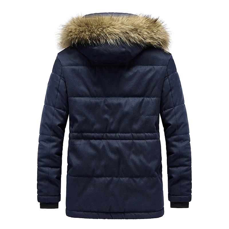 Winter Essential Men's Puffer Parka with Fur Collar