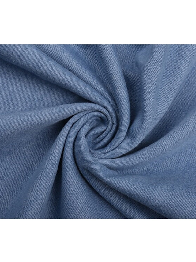 Women's Denim Shirt Dress Maxi long Dress Dark Blue Light Blue Short Sleeve Solid Color Pocket Button Spring Summer Shirt Collar Hot Casual Vintage 2023 S M L XL XXL 3XL / Loose - LuckyFash™