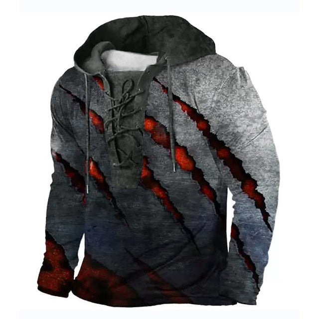 3D Vertigo Print Men's Unisex Pullover Hoodie Sweatshirt in Multicolor Hooded Graphic Design
