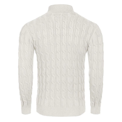 Cozy Cotton Ribbed Knit Men's Turtleneck Sweater