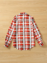 Colorful Plaid Print Shirt, Casual Long Sleeve Button Front Shirt With A Collar, Women's Clothing