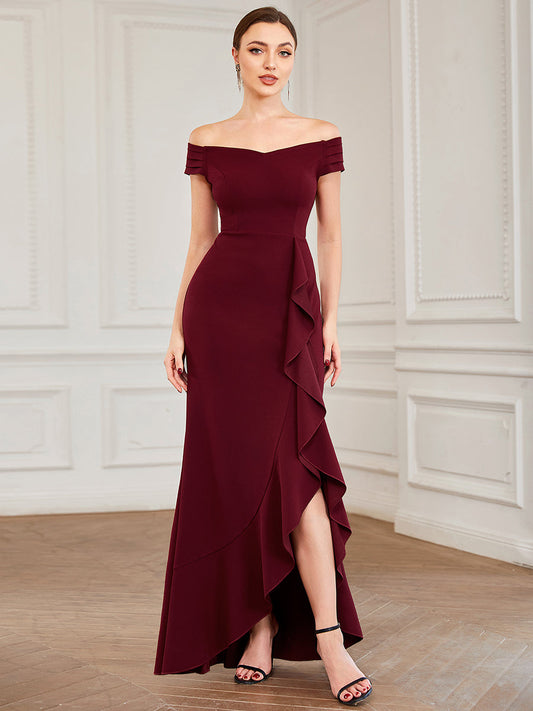 Off Shoulders A Line Wholesale Evening Dresses with Raglan Sleeves