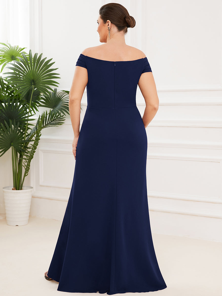 Plus Off Shoulders A Line Wholesale Evening Dresses with Raglan Sleeves