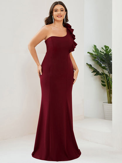 Plus Sexy One Shoulder A Line Floor Length Wholesale Evening Dresses
