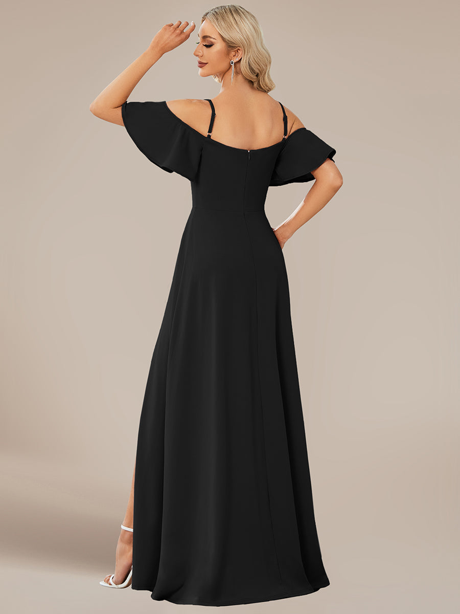 Off Shoulder Floor Length A Line Sleeveless Wholesale Knitted Evening Dresses