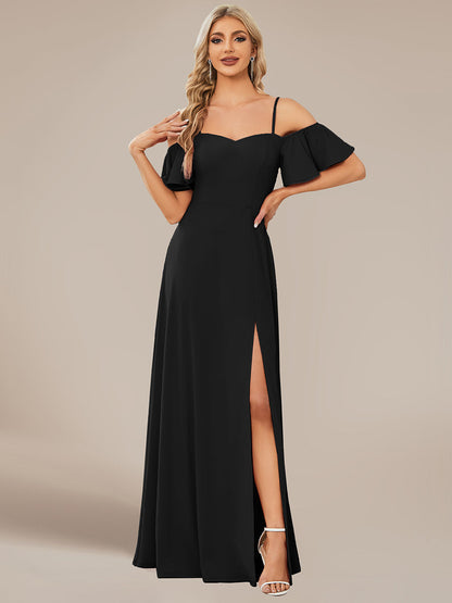 Off Shoulder Floor Length A Line Sleeveless Wholesale Knitted Evening Dresses