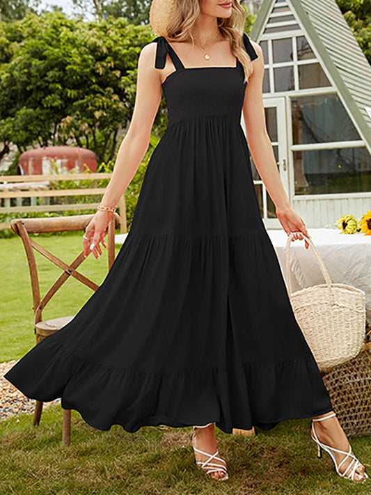Square Neck Tea Length Dress - Size Chart Reference