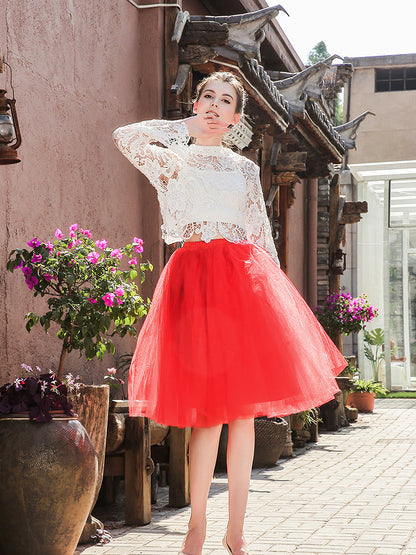 Layered Tulle Petticoat Skirt for Women