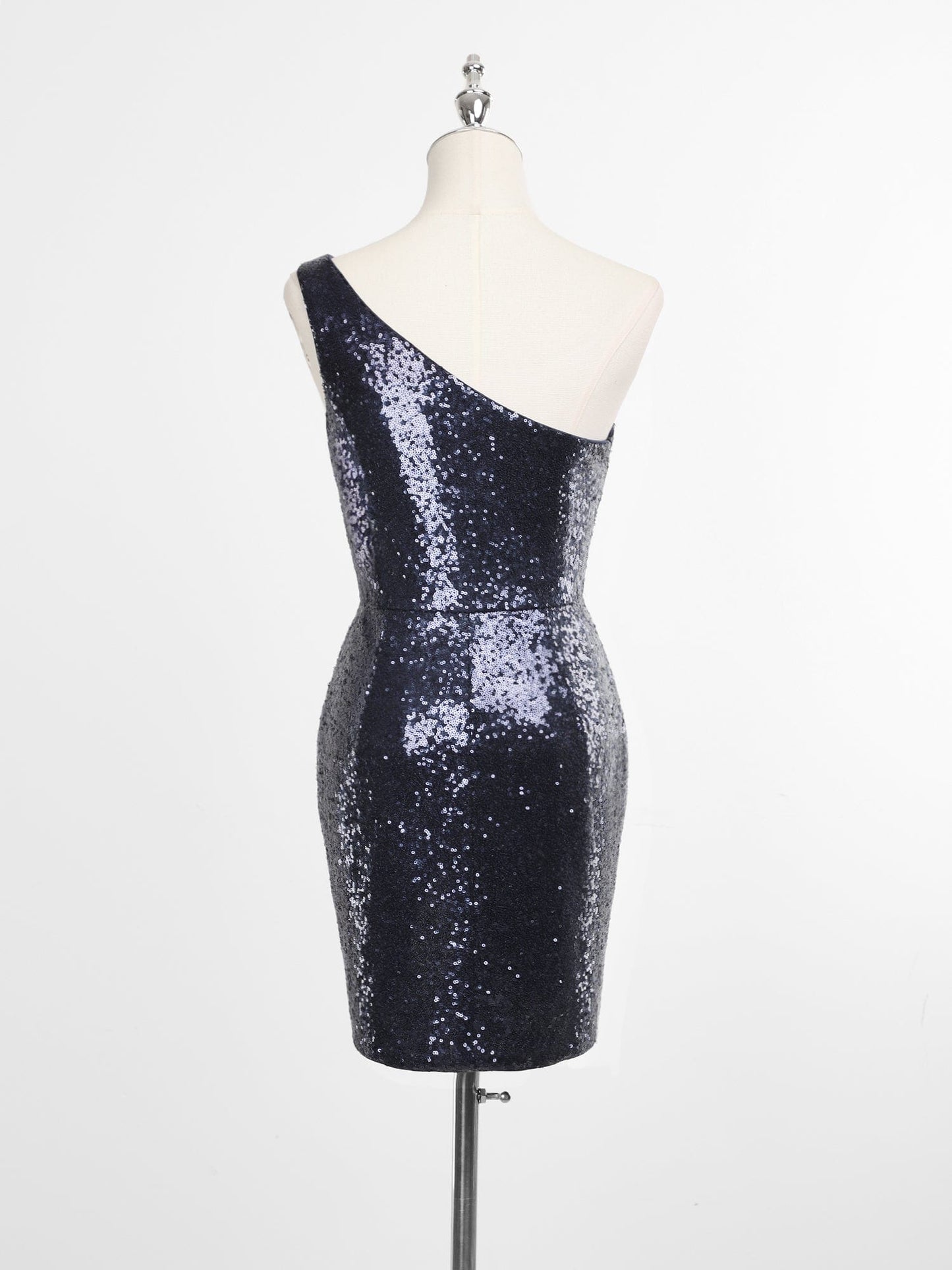 Plus Size Sparkly One Shoulder Sequin Bodycon Homecoming Dress