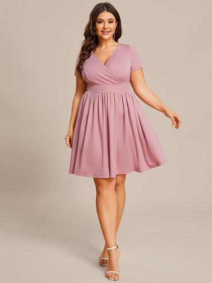 Elegant Plus Size V-Neck A-Line Evening Dress