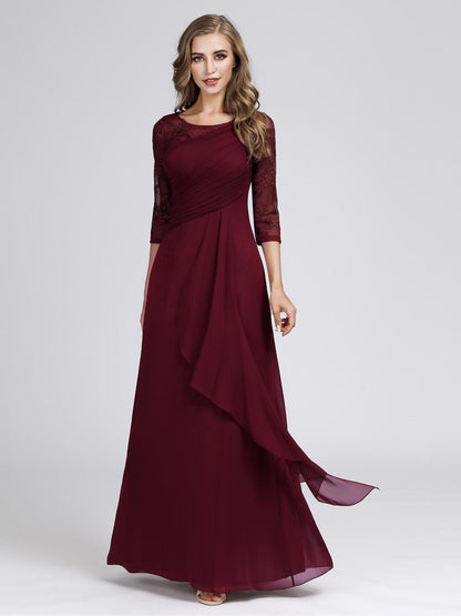 Elegant Long Half Sleeves Women Formal Evening Dresses