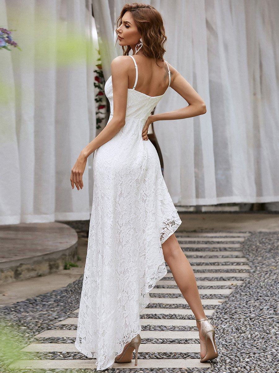 Stunning Wholesale Evening Dress with Spaghetti Straps and Asymmetrical Hem