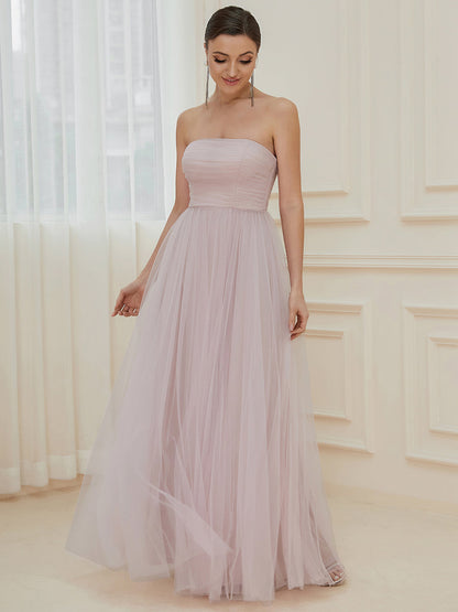Elegant A Line Strapless Wholesale Evening Dresses with Split Design