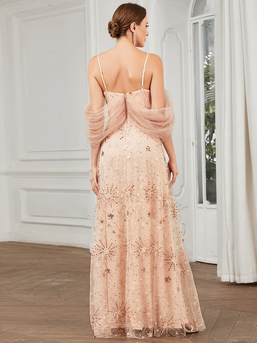 Off Shoulders A Line Wholesale Evening Dresses with Spaghetti Straps