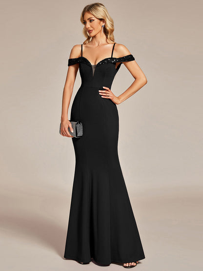 Glittering Off Shoulder Wholesale Evening Gowns