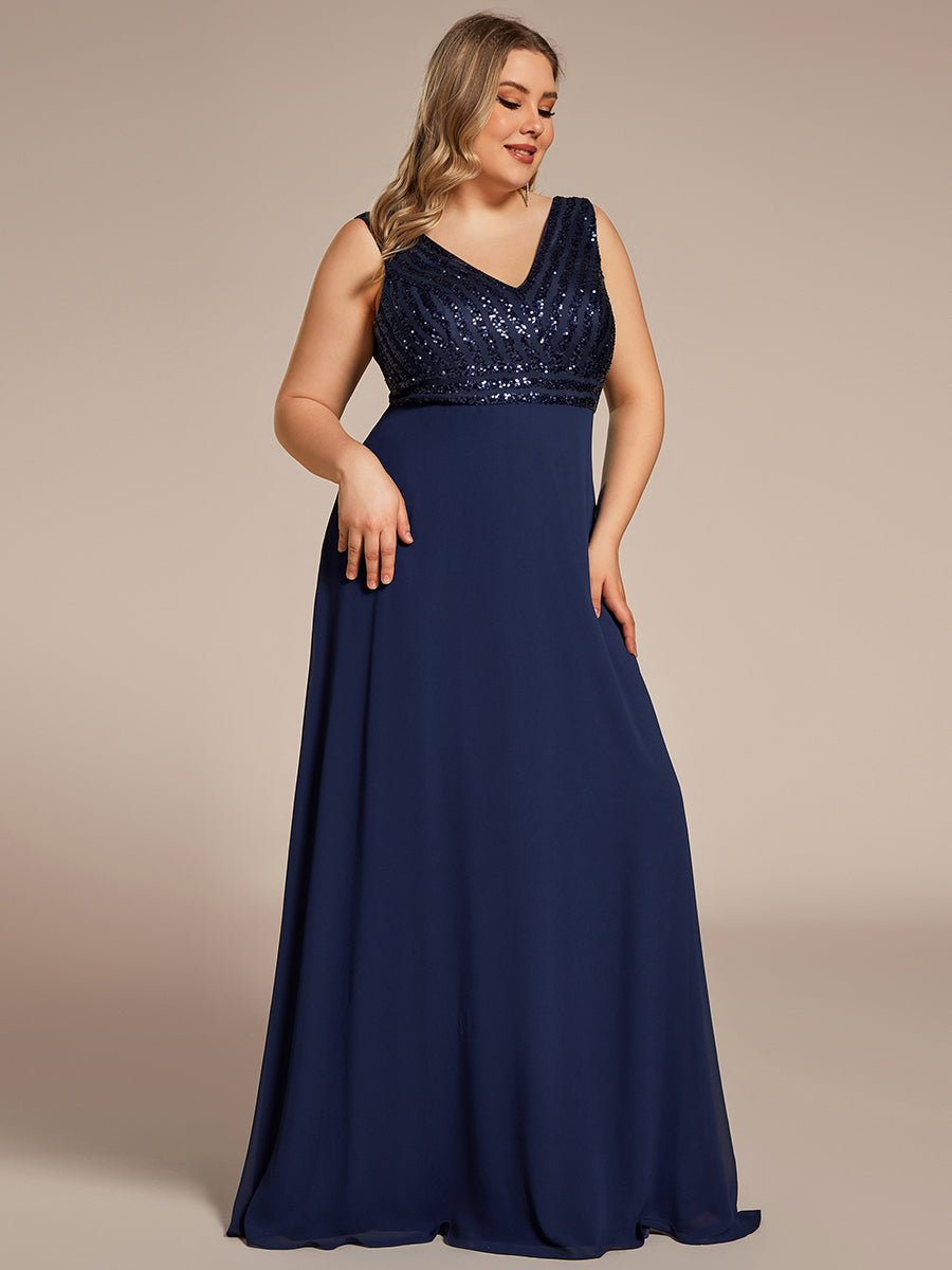 Glamorous Sequin & Chiffon Plus-Size Evening Gowns