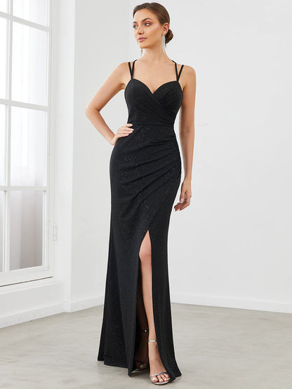 Floor Length Fishtail Wholesale Evening Dresses with Spaghetti Straps