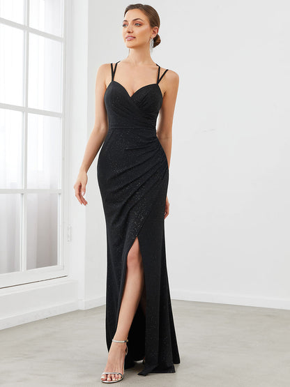 Floor Length Fishtail Wholesale Evening Dresses with Spaghetti Straps