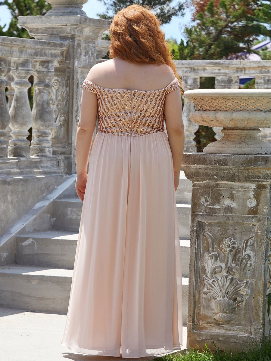Adorable Paillette Embellished A-line Polyester Evening Gown