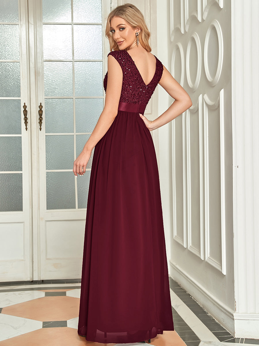 Moonlit Paillette Embellished A-Line Evening Gown