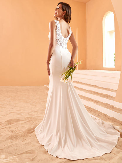 Elegant Fishtail Pleated Wholesale Wedding Dresses