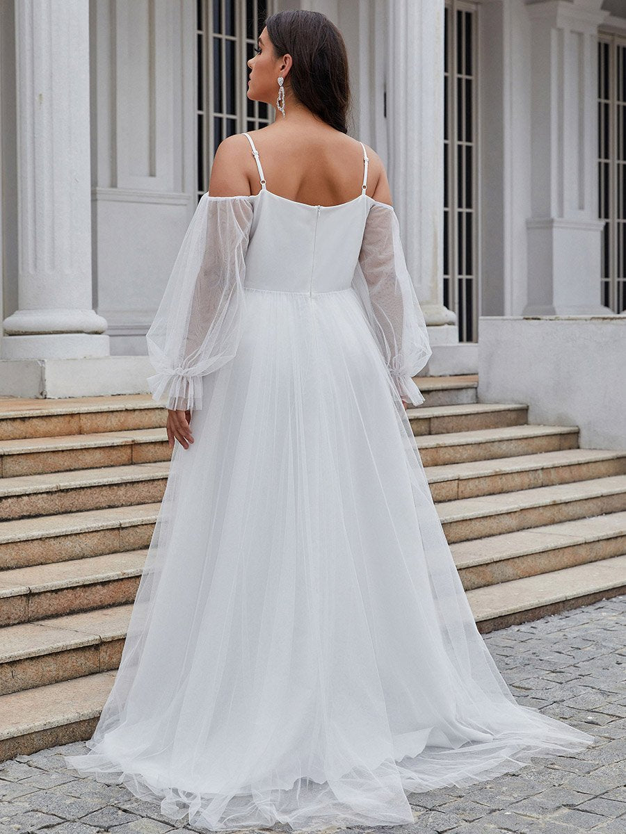 See Through Lantern Sleeves A Line Wholesale Wedding Dresses