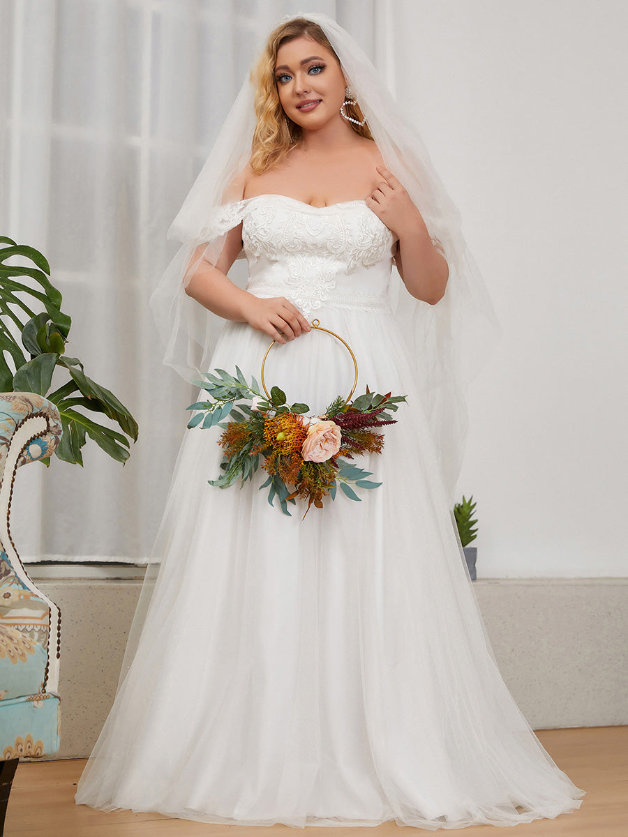 A-Line Off Shoulder Floor Length Wholesale Wedding Dresses