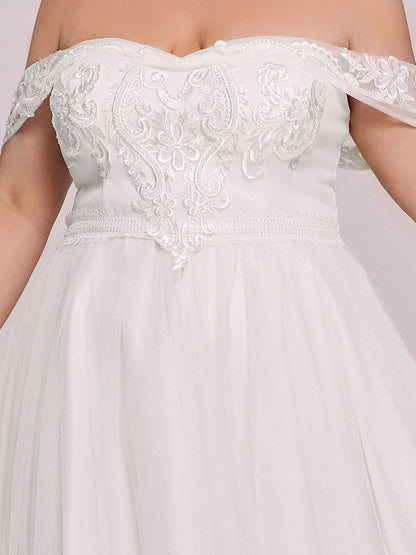 A-Line Off Shoulder Floor Length Wholesale Wedding Dresses