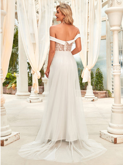 Off Shoulders Fishtail Floor Length Wholesale Wedding Dresses